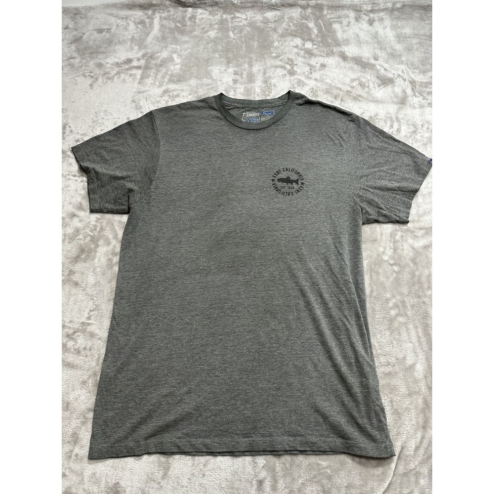 VANS T-Shirt Men's Size Large Gray Short Sleeve Crew Neck See Description